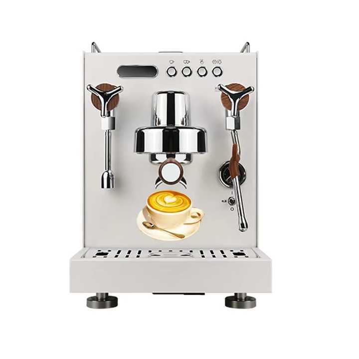 White Semi‑Automatic Espresso Machine with 20‑Bar Pressure and Programmable Controls