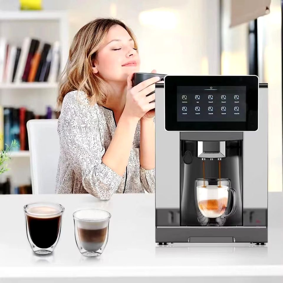 Sleek Automatic Espresso Machine with 19‑Bar Pressure, Touchscreen & Built‑In Grinder