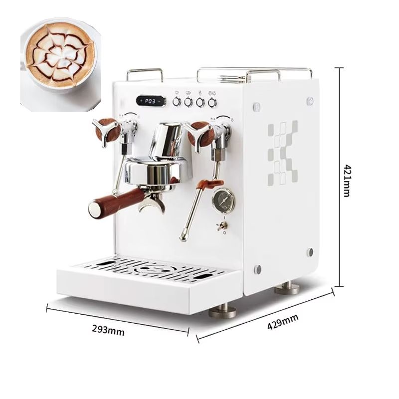White Semi‑Automatic Espresso Machine with 20‑Bar Pressure and Programmable Controls