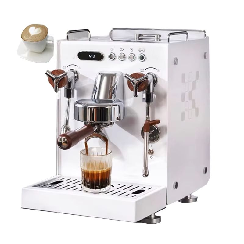 White Semi‑Automatic Espresso Machine with 20‑Bar Pressure and Programmable Controls