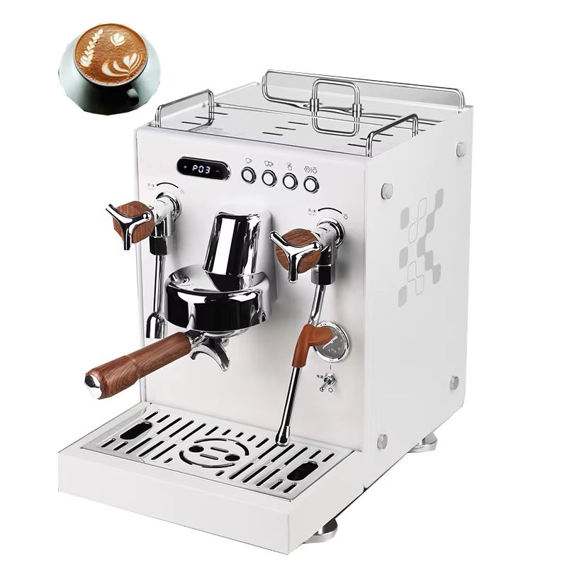 White Semi‑Automatic Espresso Machine with 20‑Bar Pressure and Programmable Controls