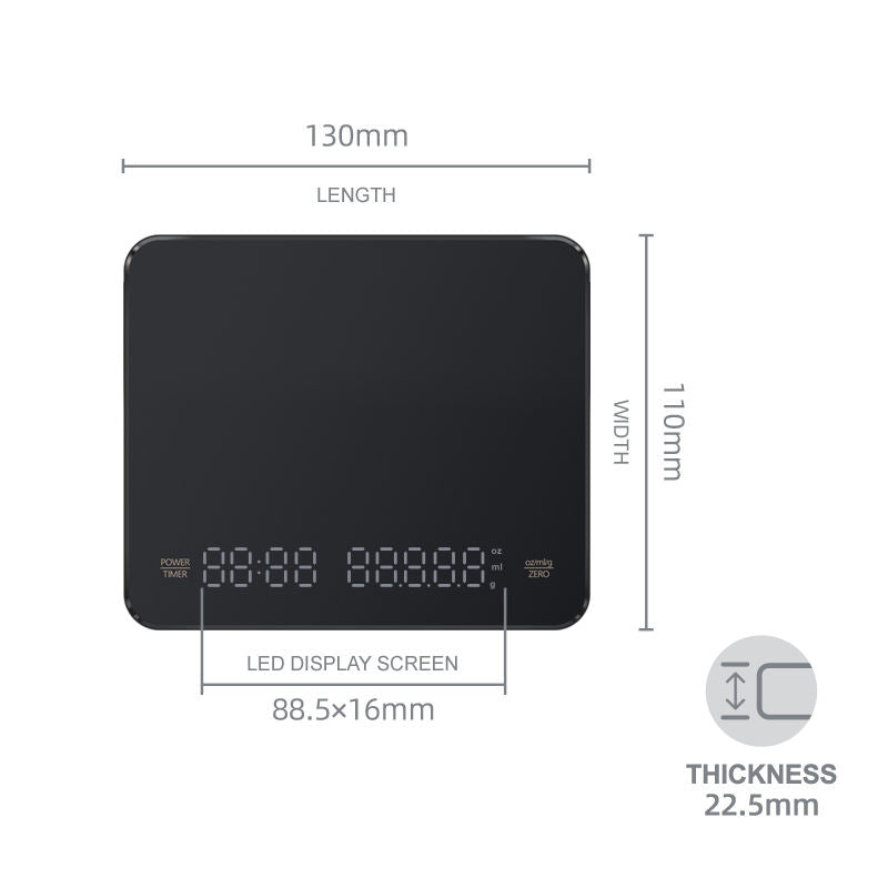 Premium 3 kg Digital Kitchen Scale with 0.1 g Precision, Timer & USB Rechargeable