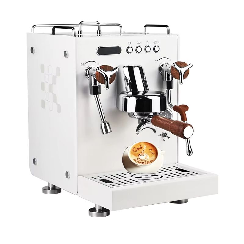White Semi‑Automatic Espresso Machine with 20‑Bar Pressure and Programmable Controls