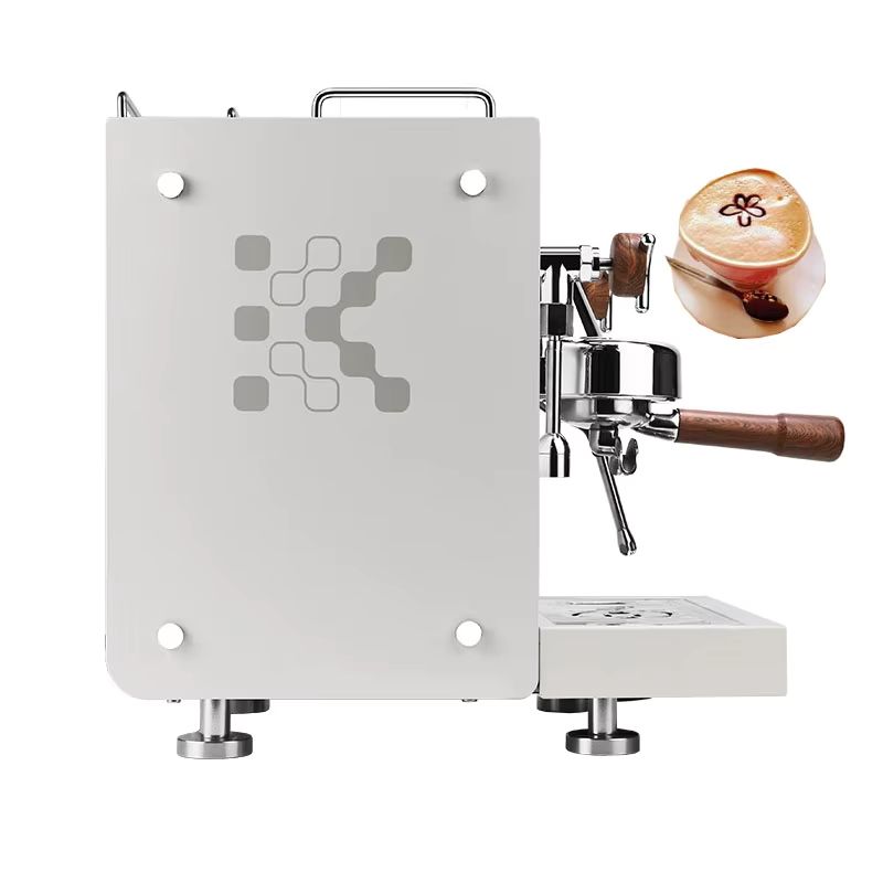 White Semi‑Automatic Espresso Machine with 20‑Bar Pressure and Programmable Controls